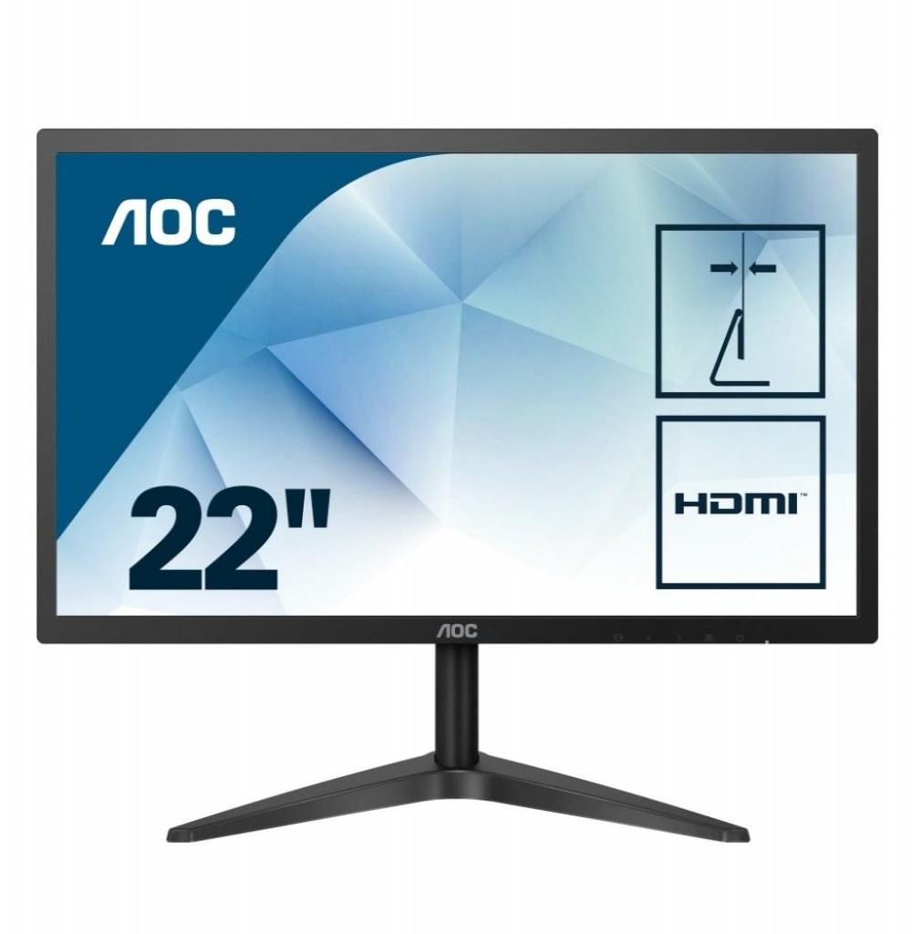 Monitor LED de 21.5" AOC 22B1H Full HD com HDMI/D-Sub Bivolt - Preto