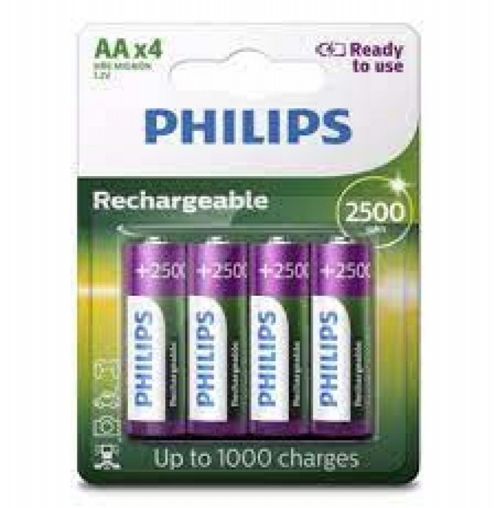 Pilha Recarregável Philips A2500 AA C/4 
