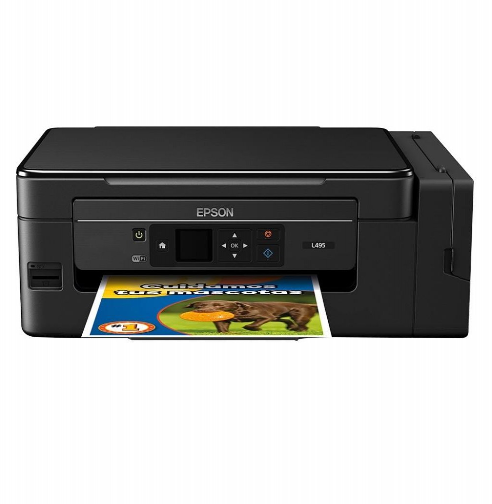 Impressora Epson EcoTank L495 Impressora, Copiadora e Scanner USB Wireless Visor LCD – Preto