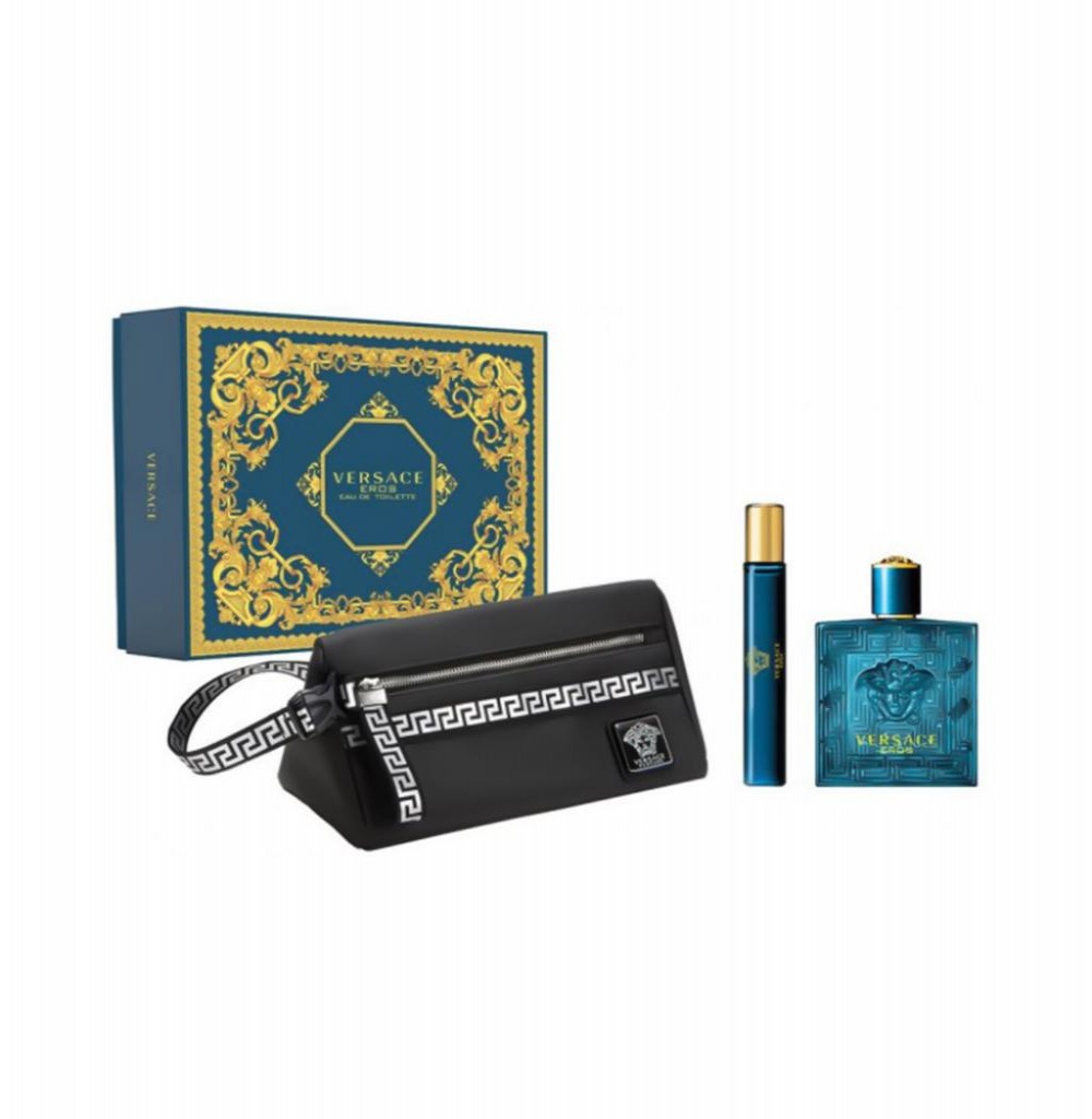 Kit Versace Eros EDP Masculino 100ml + Mini + Neceser