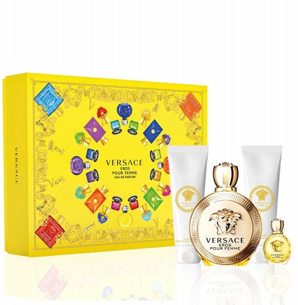 Kit Versace Eros FEM EDP 100ML + BL + SG + MINI*