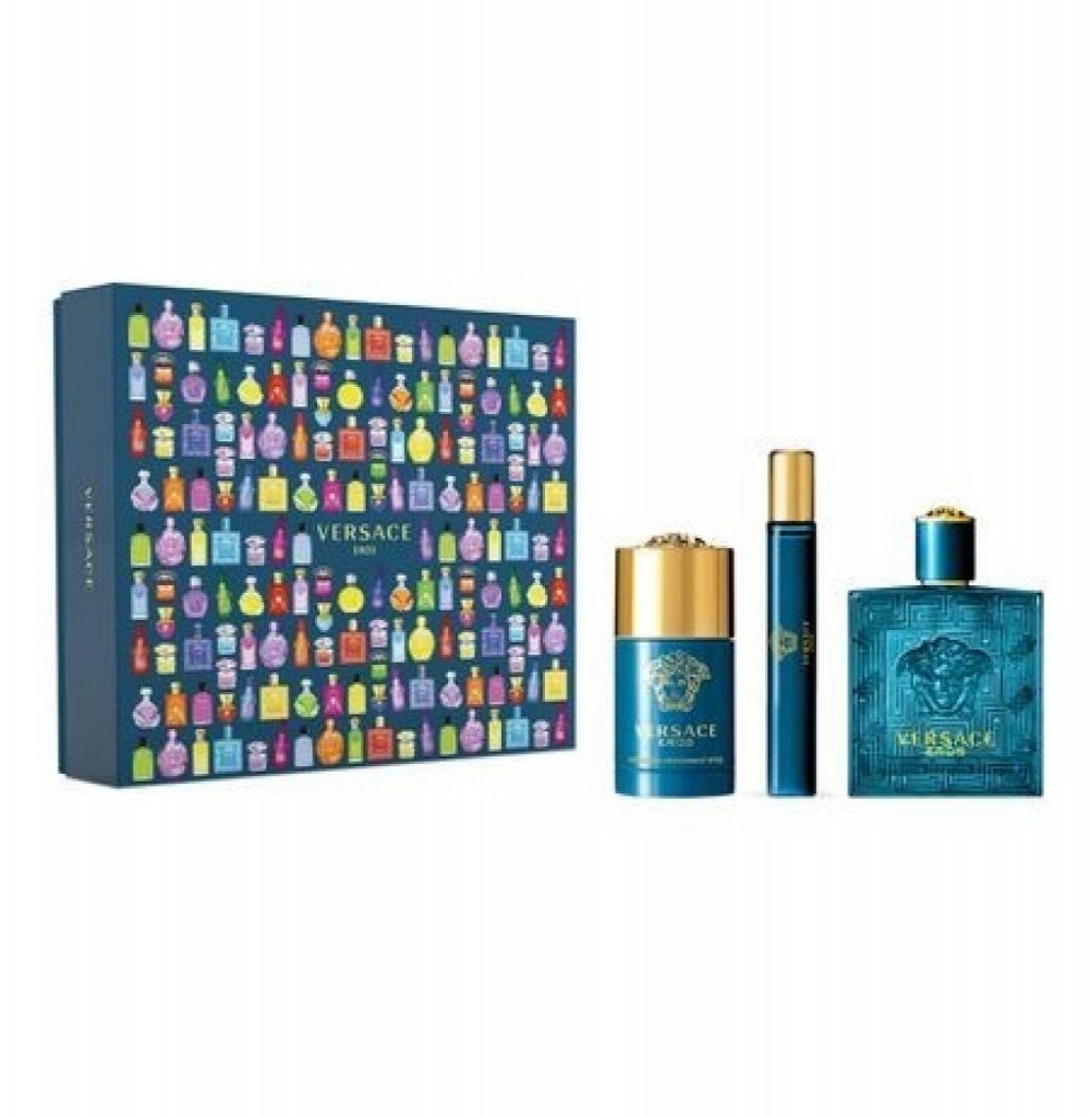 Kit Versace Eros EDT 100 ML + DEO + MINI 