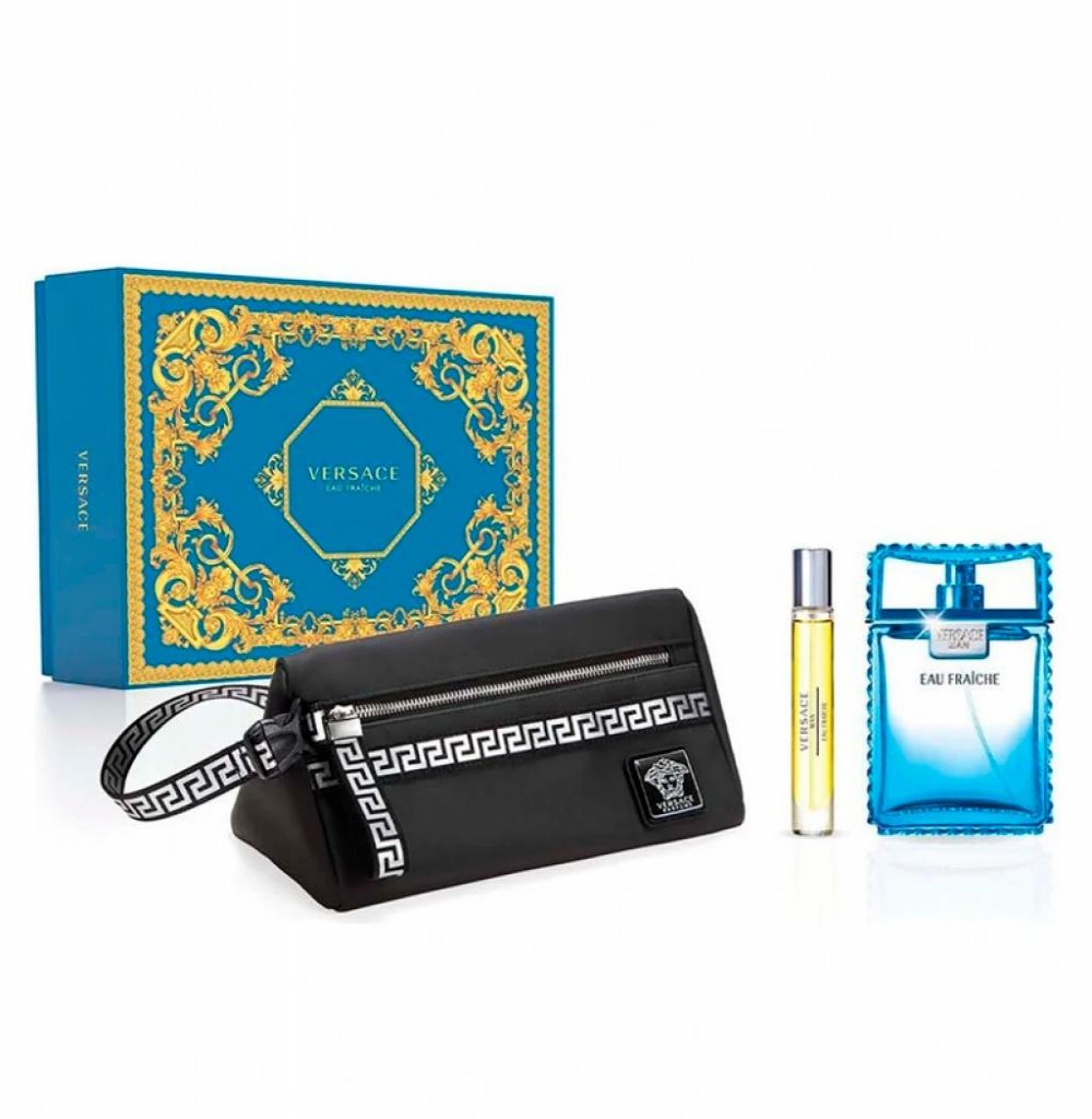 Kit Versace EAU DE FRAICHE MASC 100ML + MIN + NECE