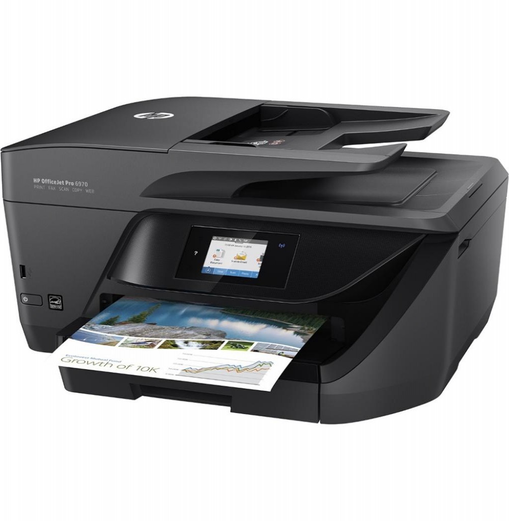 Impressora HP Multifuncional OfficeJet Pro 6970 Wide J7K34A Wi Fi 4 em 1 Bivolt - Preto