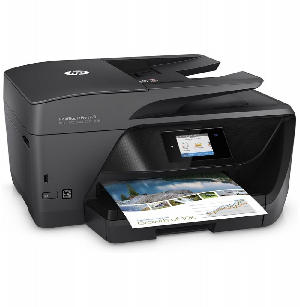 Impressora HP Multifuncional OfficeJet Pro 6970 Wide J7K34A Wi Fi 4 em 1 Bivolt - Preto