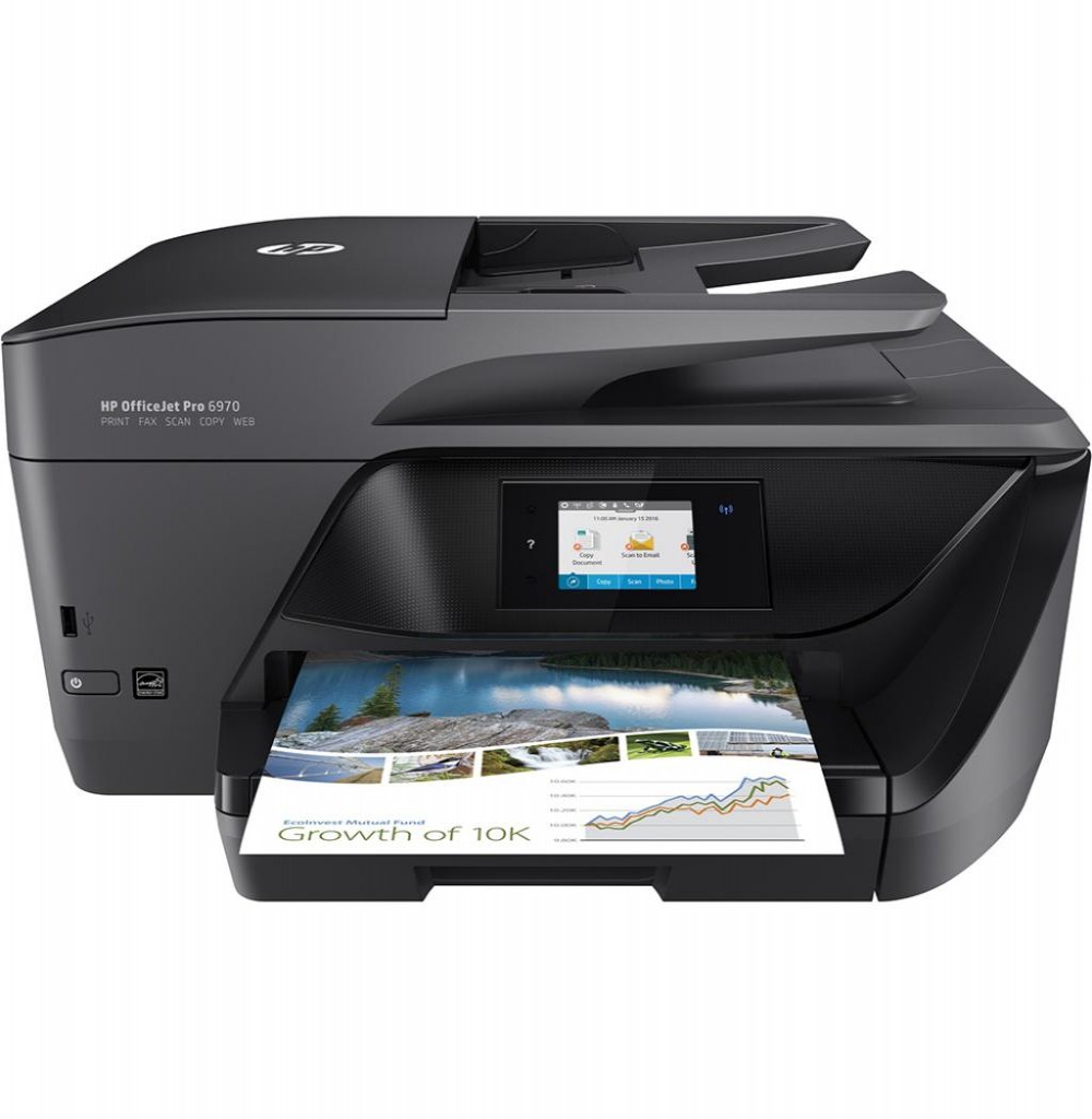 Impressora HP Multifuncional OfficeJet Pro 6970 Wide J7K34A Wi Fi 4 em 1 Bivolt - Preto