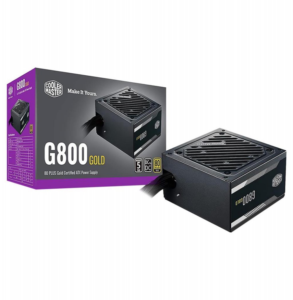 Fonte 800W Cooler Master G800W Gold 80+ MPW-8001-ACAAAG