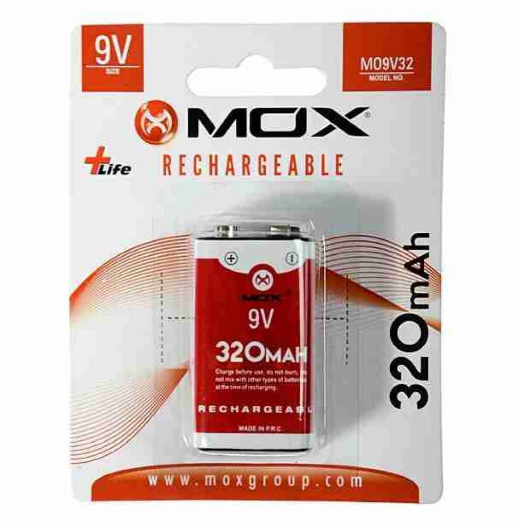 Bateria Recarregável Mox 9v 320mah 