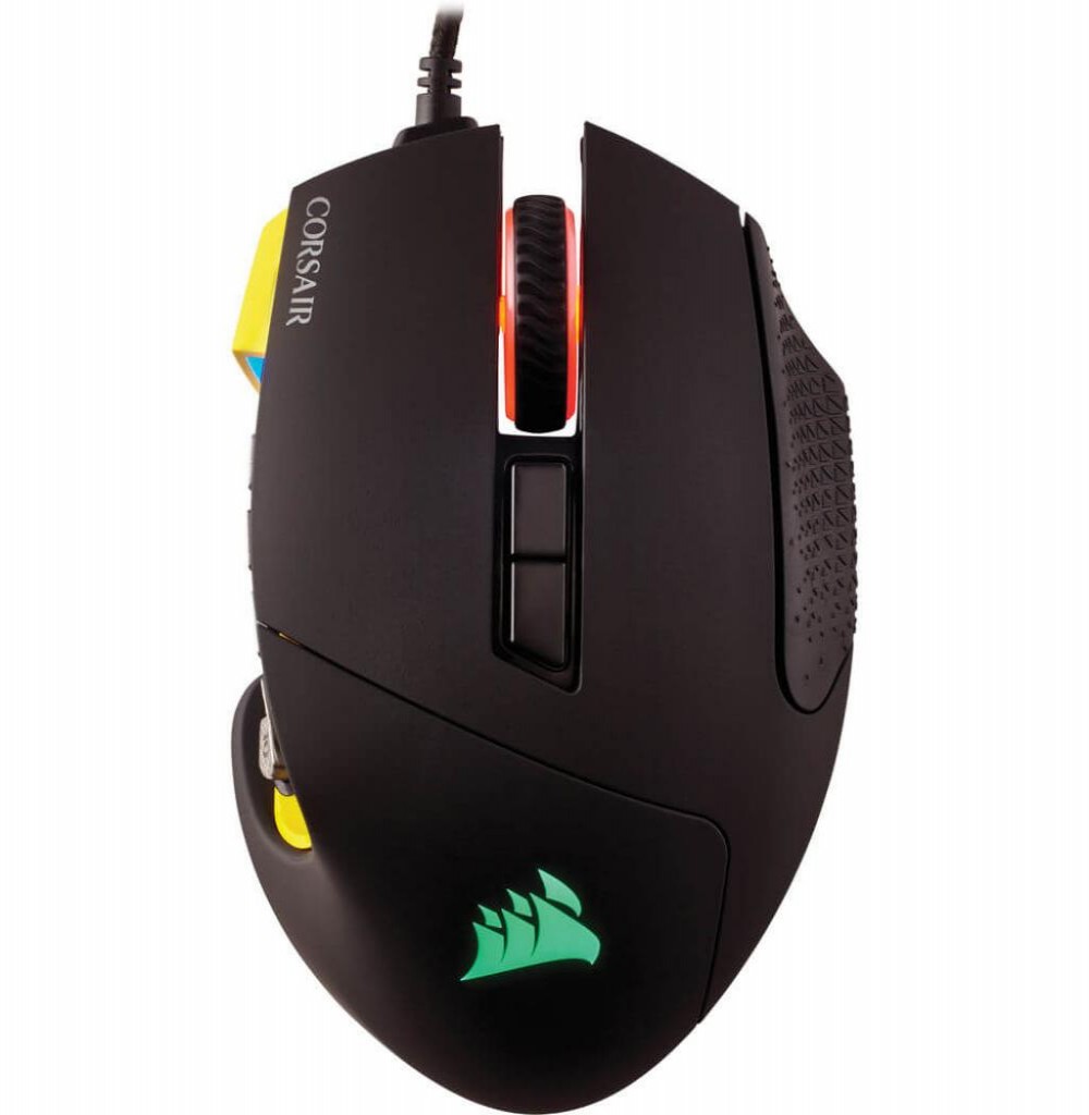 Mouse Gamer Corsair Scimitar Pro Rgb 16.000dpi CH-9304011-NA Preto/Amarelo