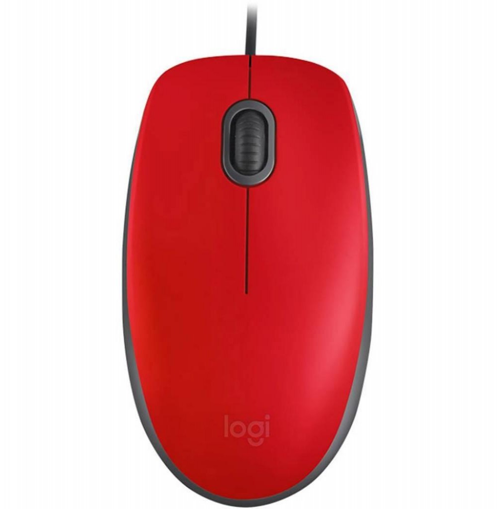 Mouse Logitech com fio M110 910-005492 Vermelho