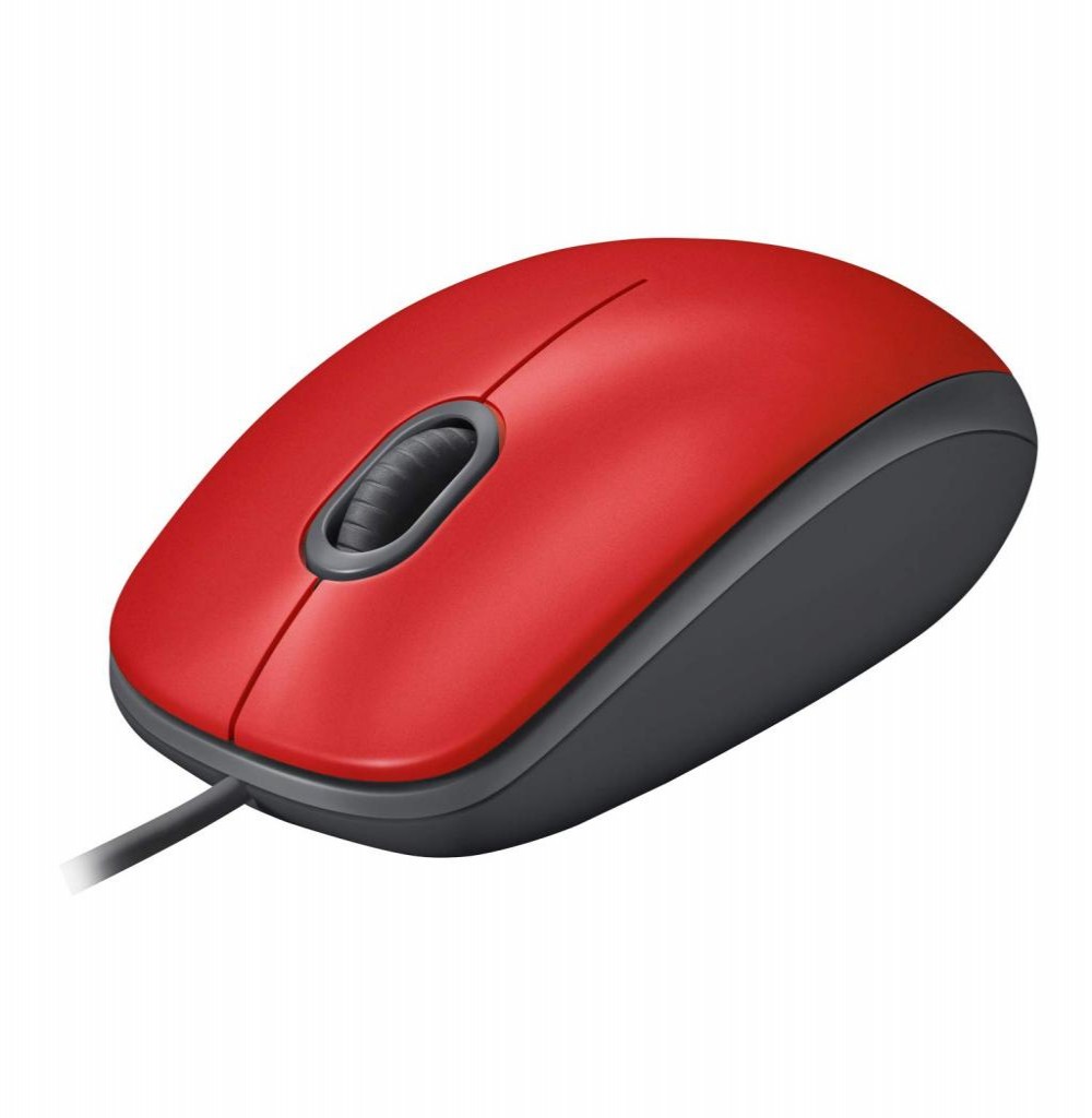 Mouse Logitech com fio M110 910-005492 Vermelho