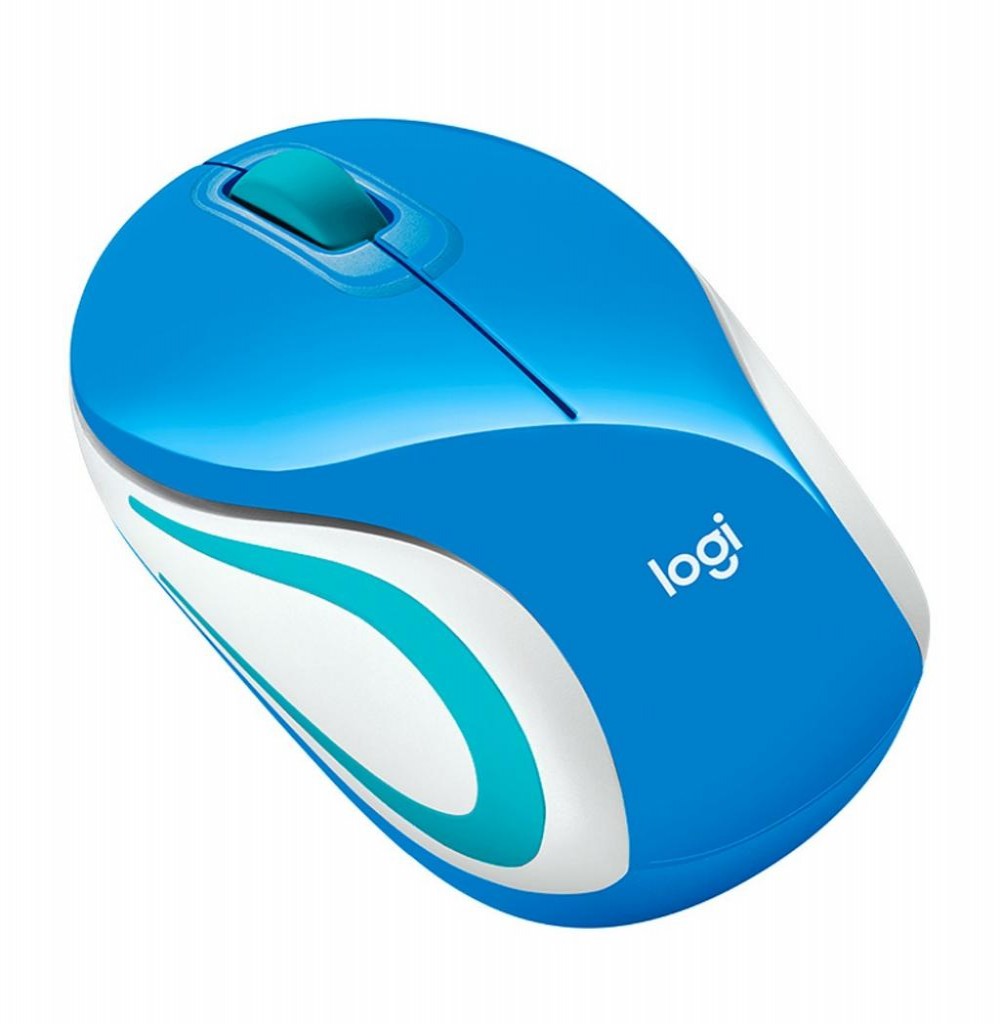 Mouse Logitech M187 Wireless 910-005360 2.4GHz Azul Branco 