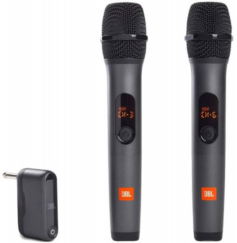 Microfone JBL Wireless Dual Black C/ 2 Microfones