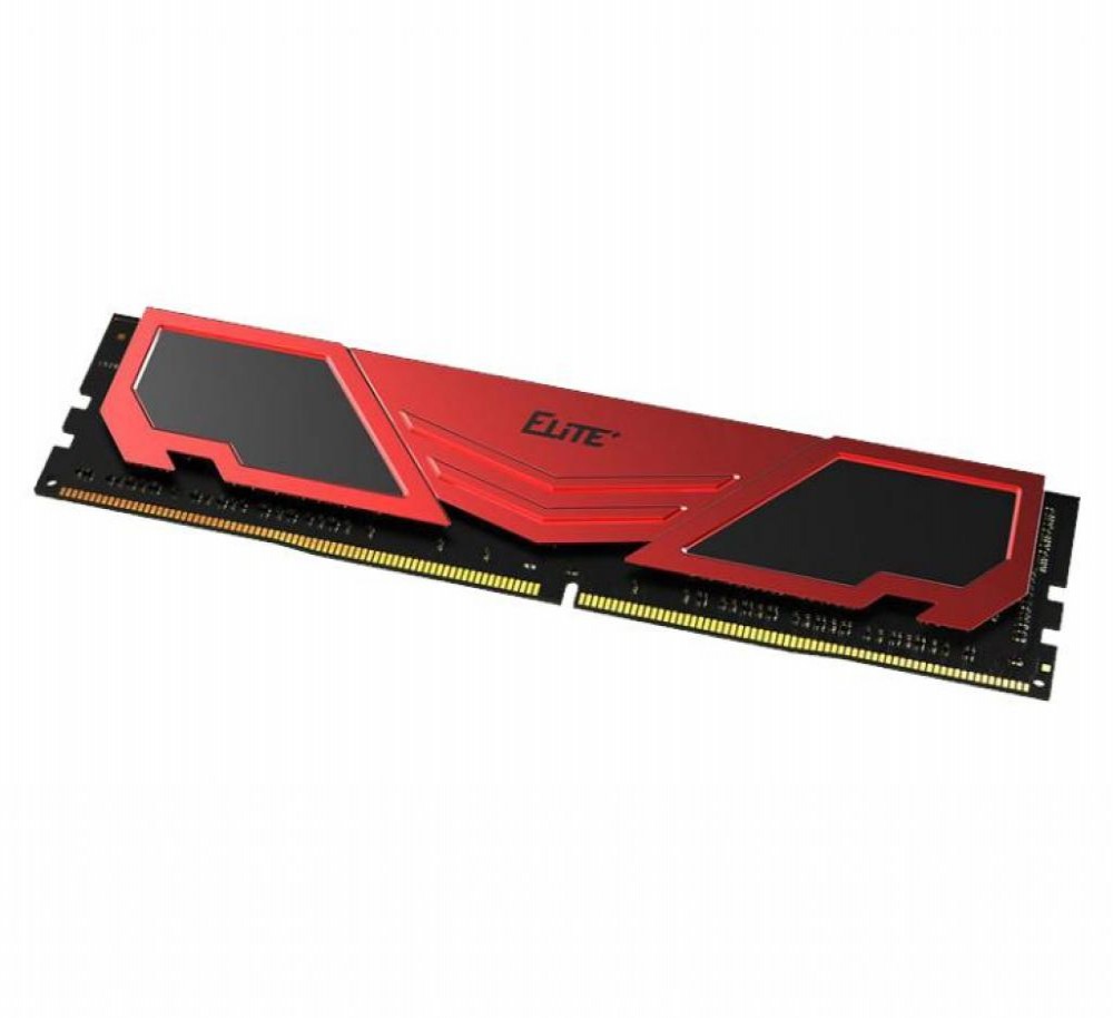 Memória Ram DDR4 8GB 2666 Team Group Elite+ Preto com Vermelho