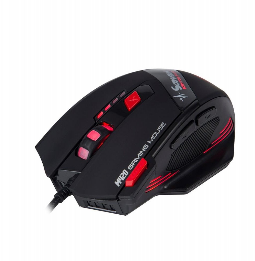 Mouse Gaming Marvo M420 Scorpion com fio USB Preto/Vermelho