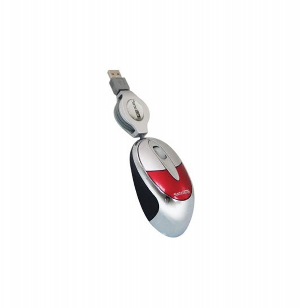 Mouse Ótico Satellite A-13 USB 1.000 CPI - Vermelho/Prata