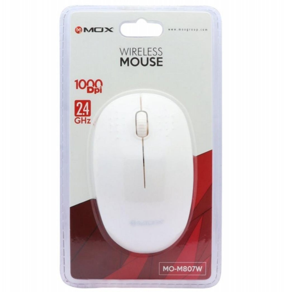 Mouse Óptico Sem Fio MOX MO-M807W USB de 1.000 DPI - Branco
