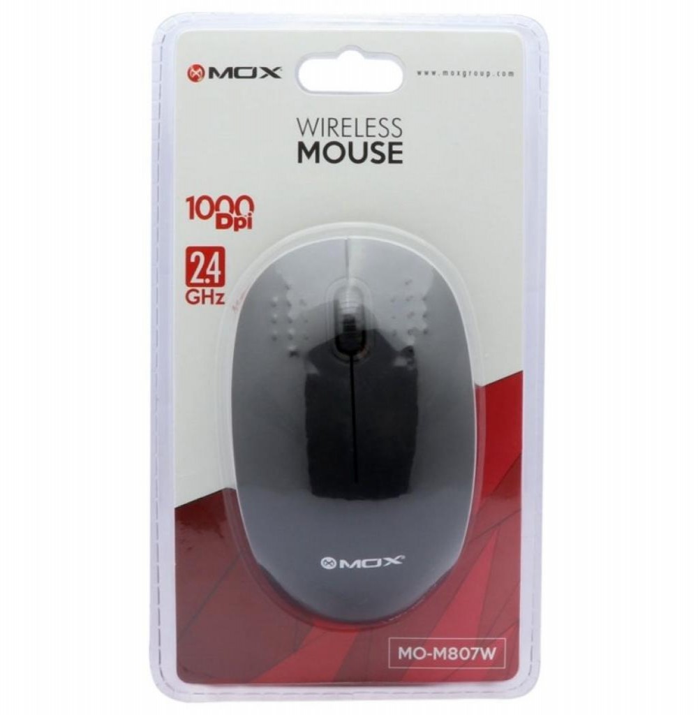 Mouse Óptico Sem Fio MOX MO-M807W USB de 1.000 DPI - Preto 