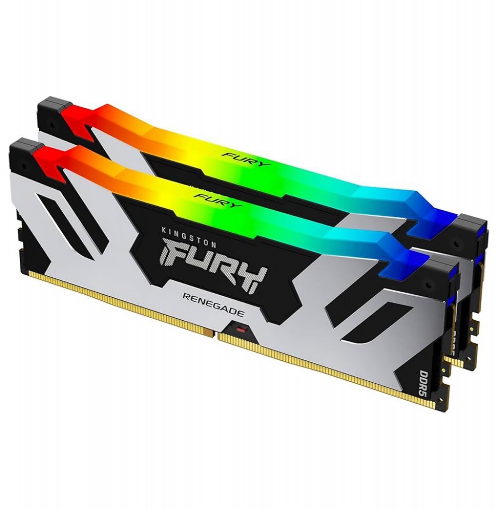 Memória DDR5 96GB 6400 Kingston Renegade RGB Preto Kit KF564C32RSAK2-96 2X48GB