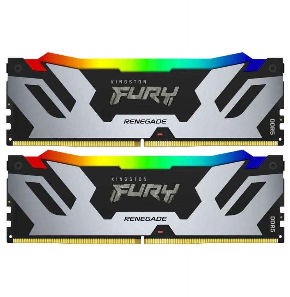 Memória DDR5 96GB 6400 Kingston Renegade RGB Preto Kit KF564C32RSAK2-96 2X48GB