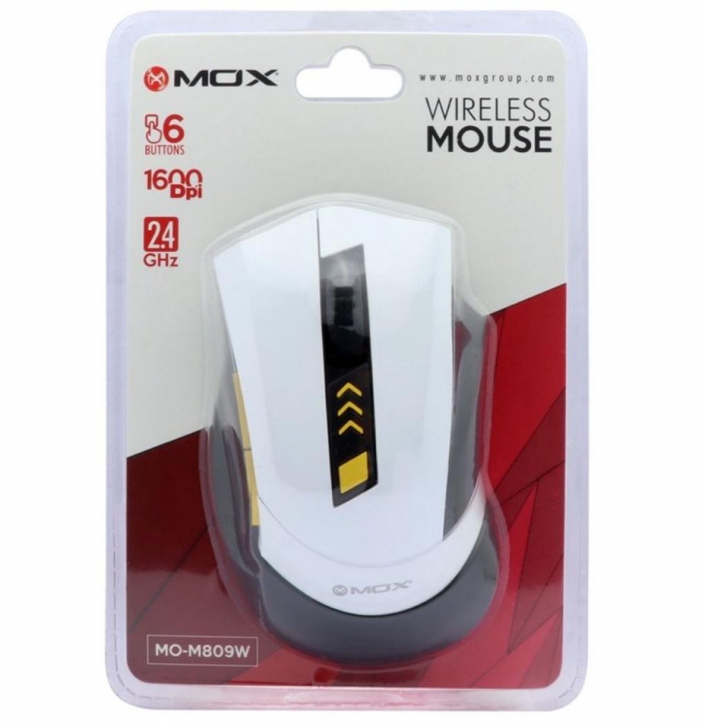 Mouse Mox MO-M809W Wireless 2.4GHZ 1600Dpi - Branco 
