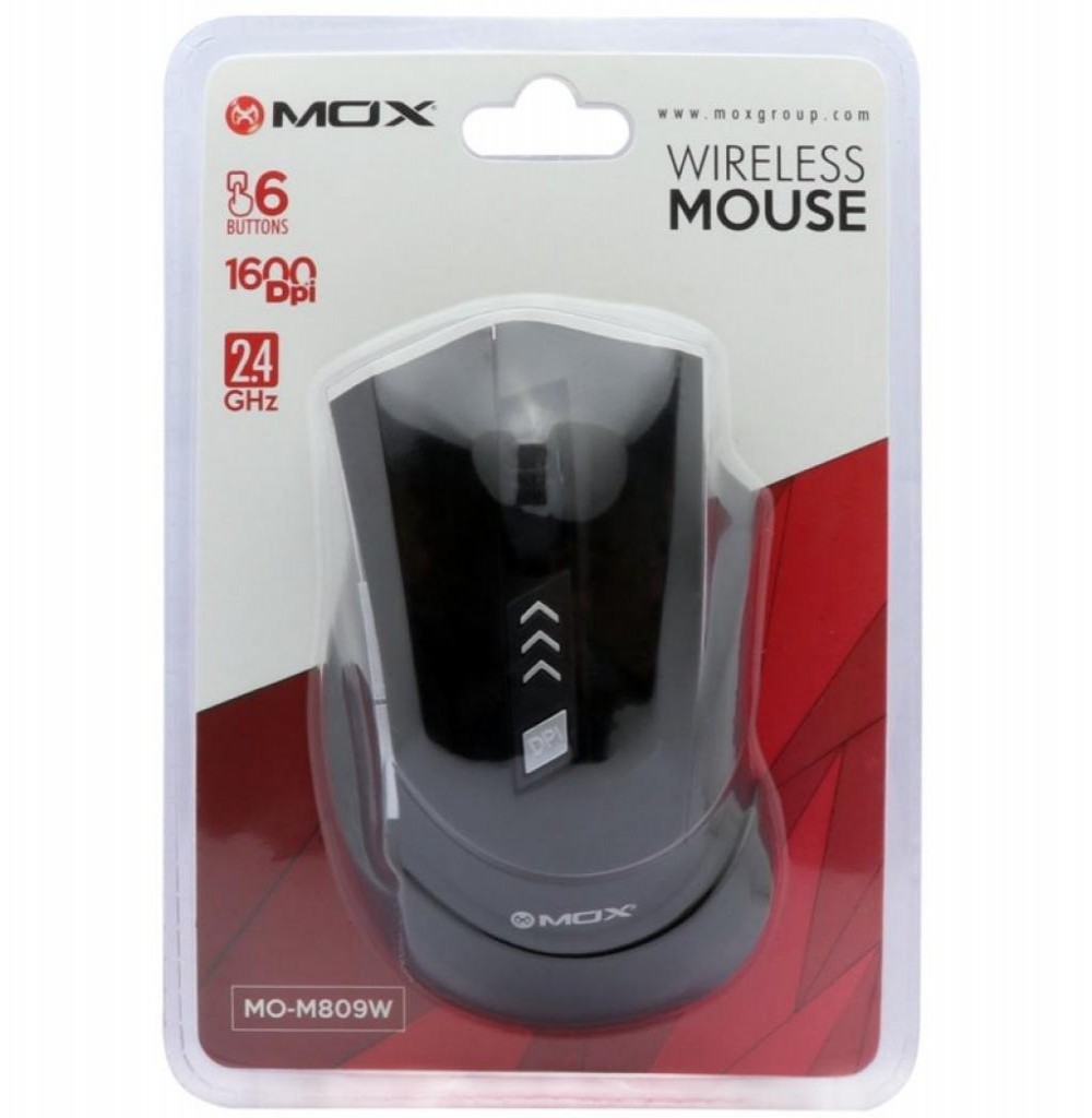 Mouse Mox MO-M809W Wireless 2.4GHZ 1600Dpi - Preto