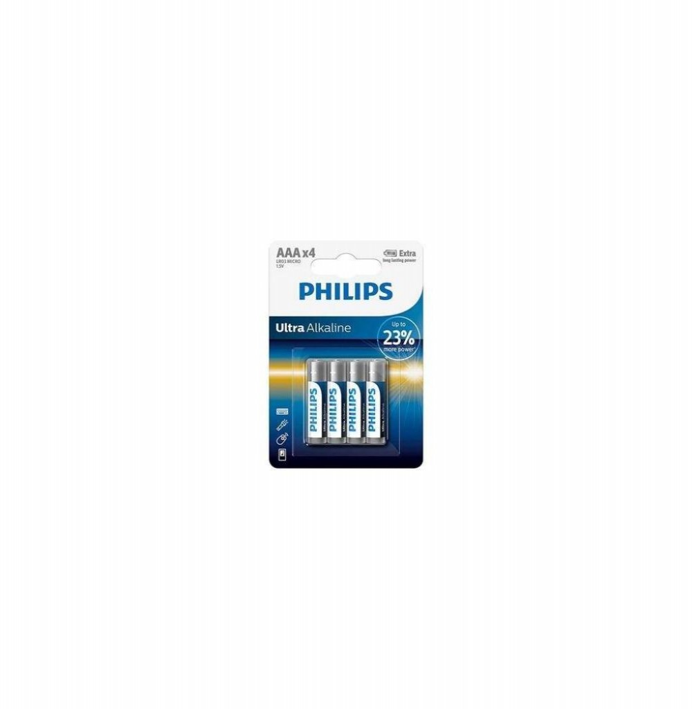Pilha Alkalina Philips Com 4 AAA Ultra