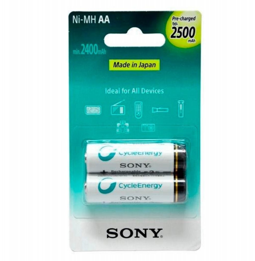 Pilha Recarregável Sony NH-AA-B2GN 2500MAH Com 2 AA