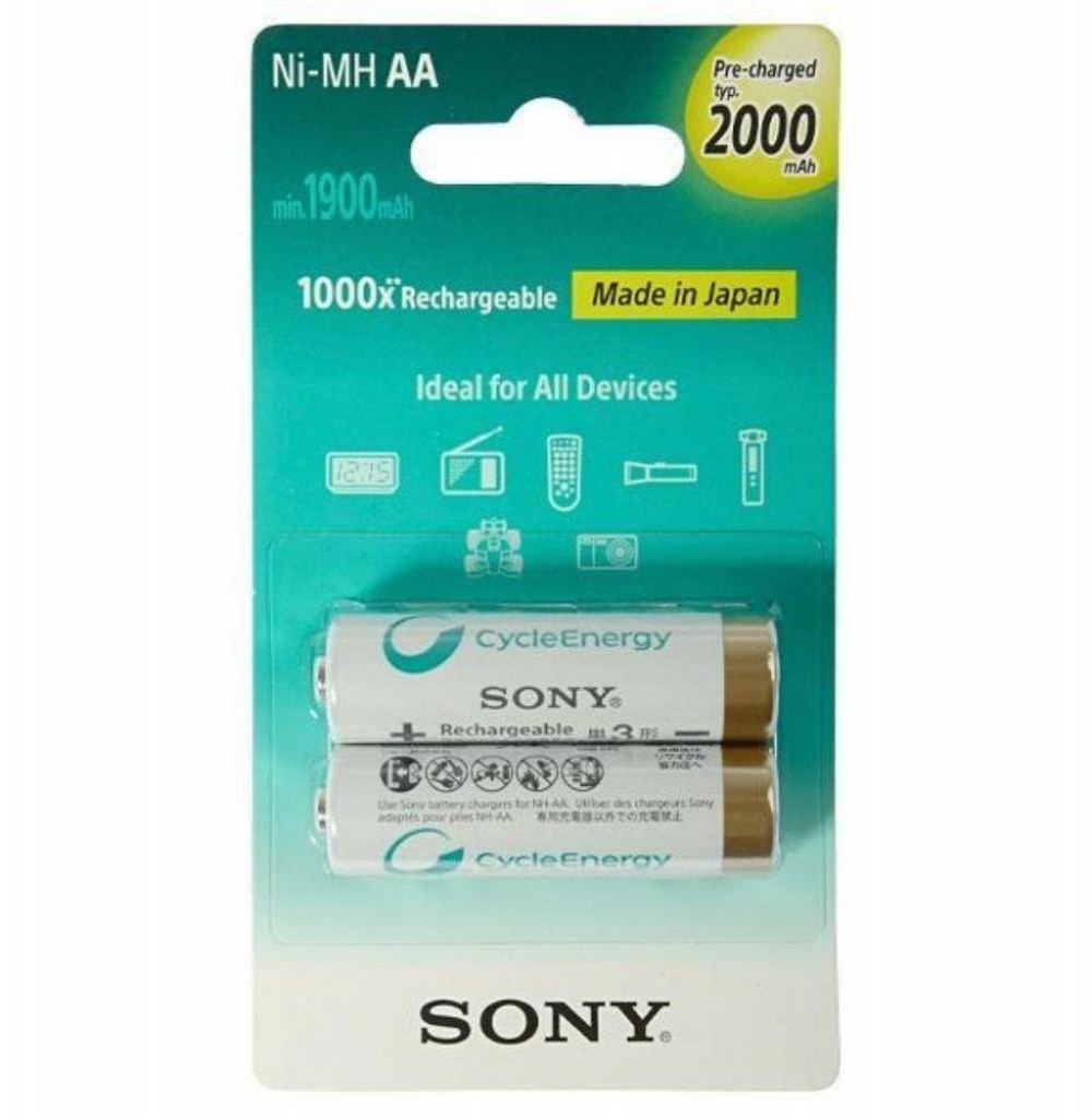Pilha Recarregável Sony NH-AA-B2KN 2000MAH Com 2 AA