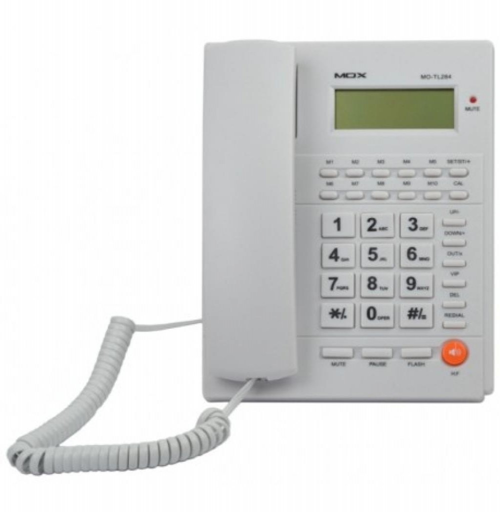 Telefone Mox Com Fio MO-TL284 Com Bina Branco