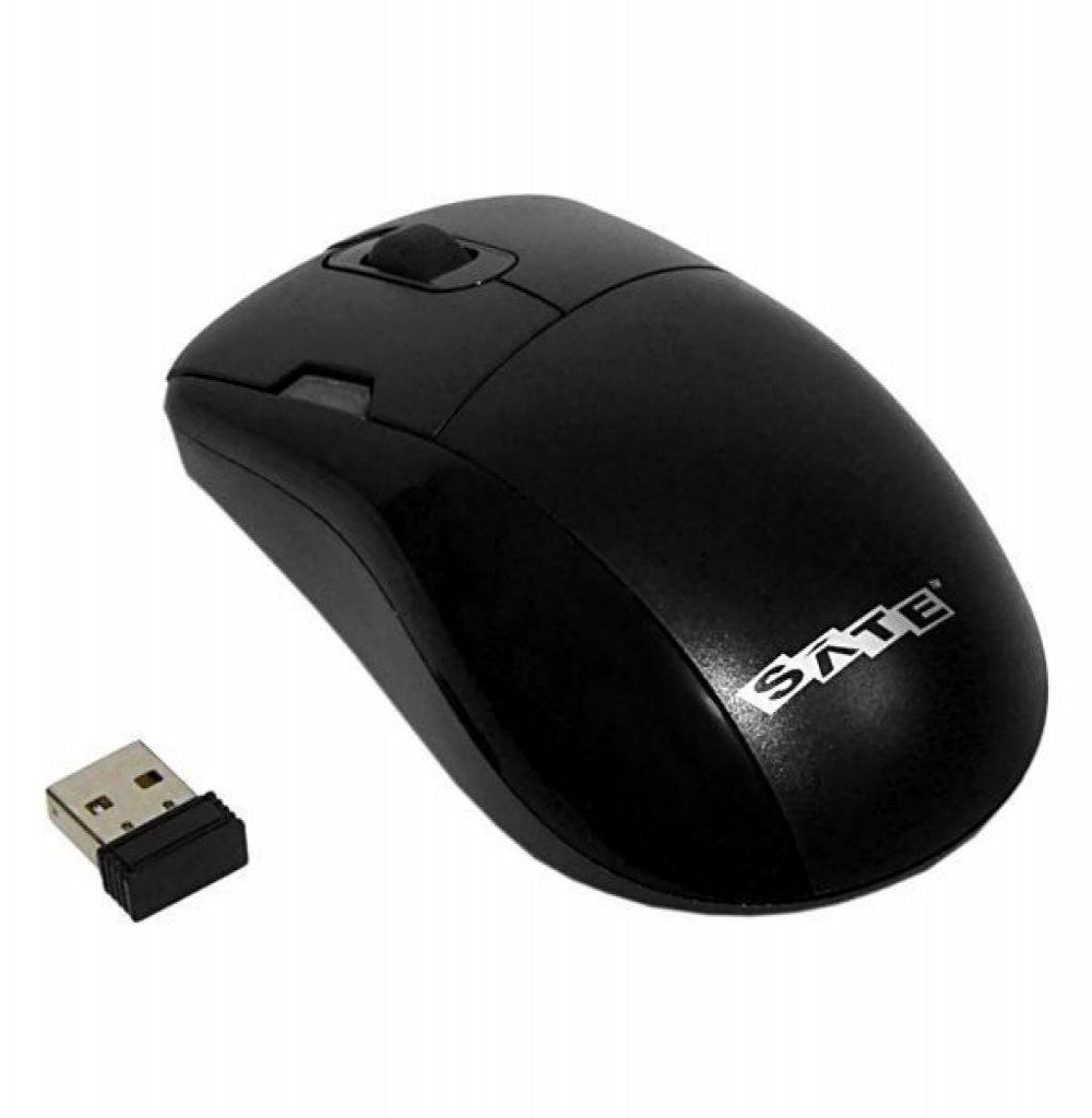Mouse Óptico Sem Fio Satellite A-70G USB de 1.200 DPI - Preto