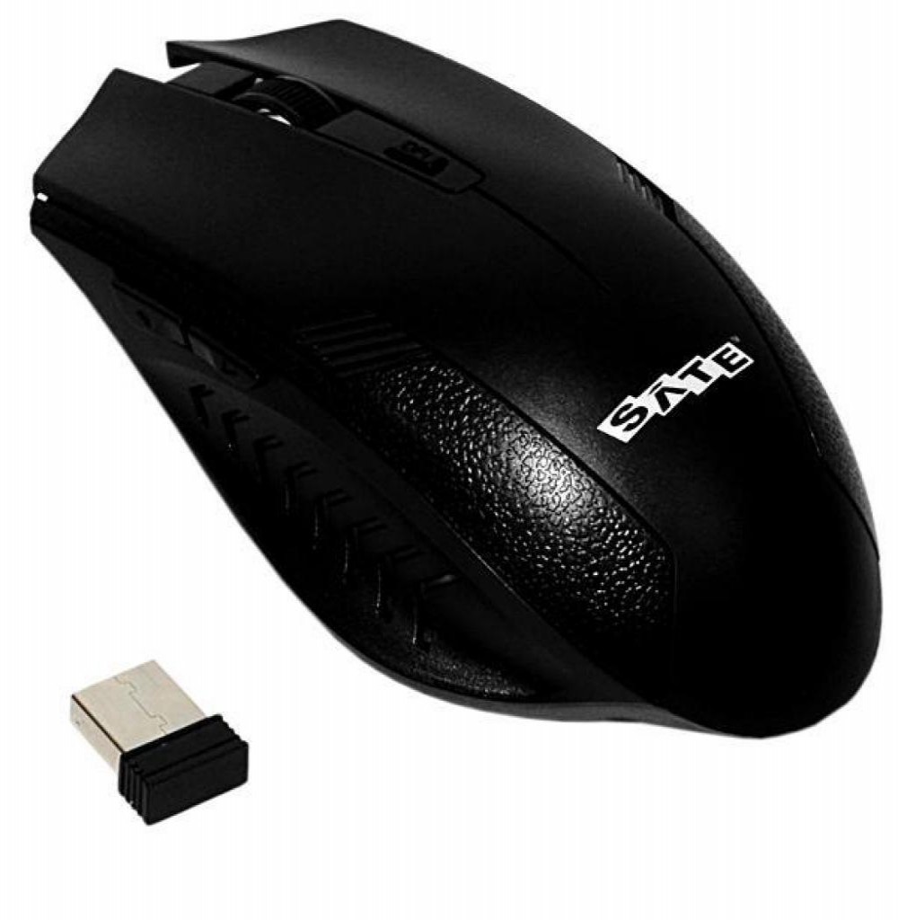 Mouse Óptico Sem Fio Satellite A-73G USB até 1600 DPI - Preto