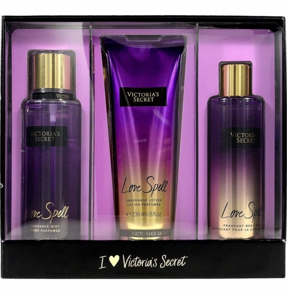 Kit Victoria's Secret Loção + Splash + Gel de Banho Love Spell