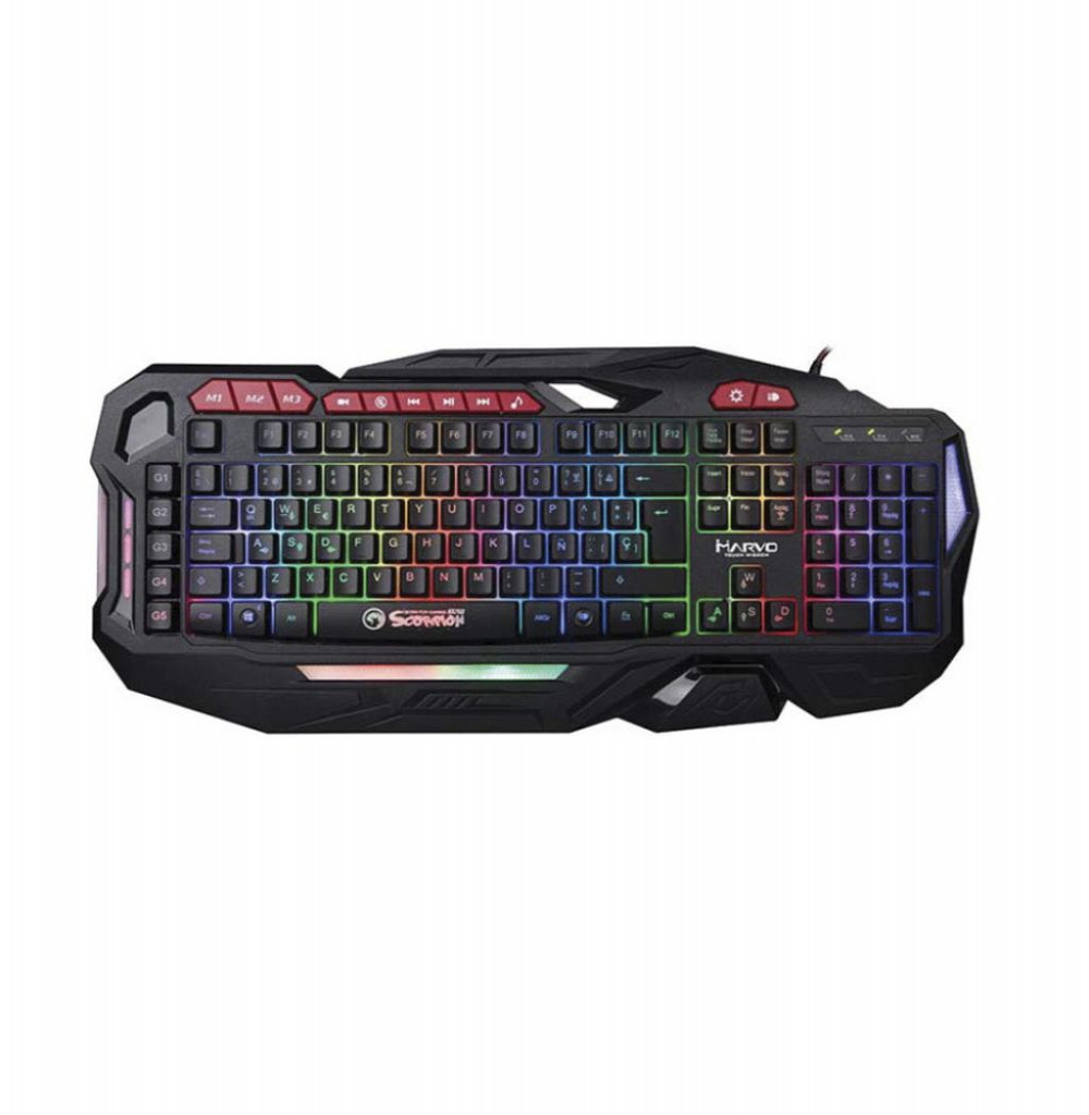 Teclado com fio Gaming Marvo Scorpion KG760 Preto/Vermelho (Inglês)