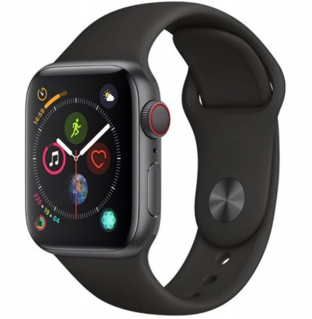 Relógio Apple Watch S4 40MM + CEL MTVD2BZ Cinza Com Preto