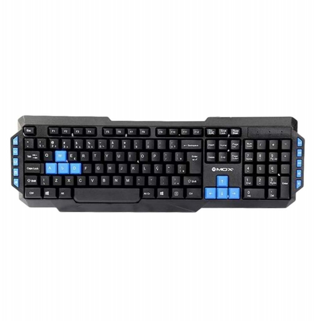 Teclado MOX MO-K901 USB Português - Preto/Azul