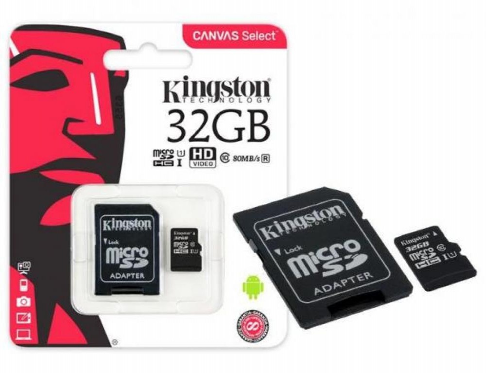 Cartão de Memória Micro 32GB Kingston Classe 10 80M