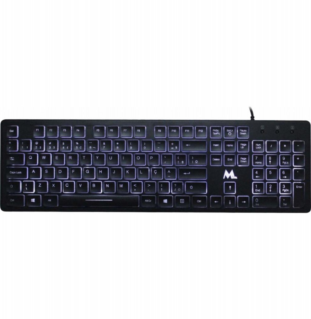 Teclado Mtek KPL301 Iluminado (Português) - Preto