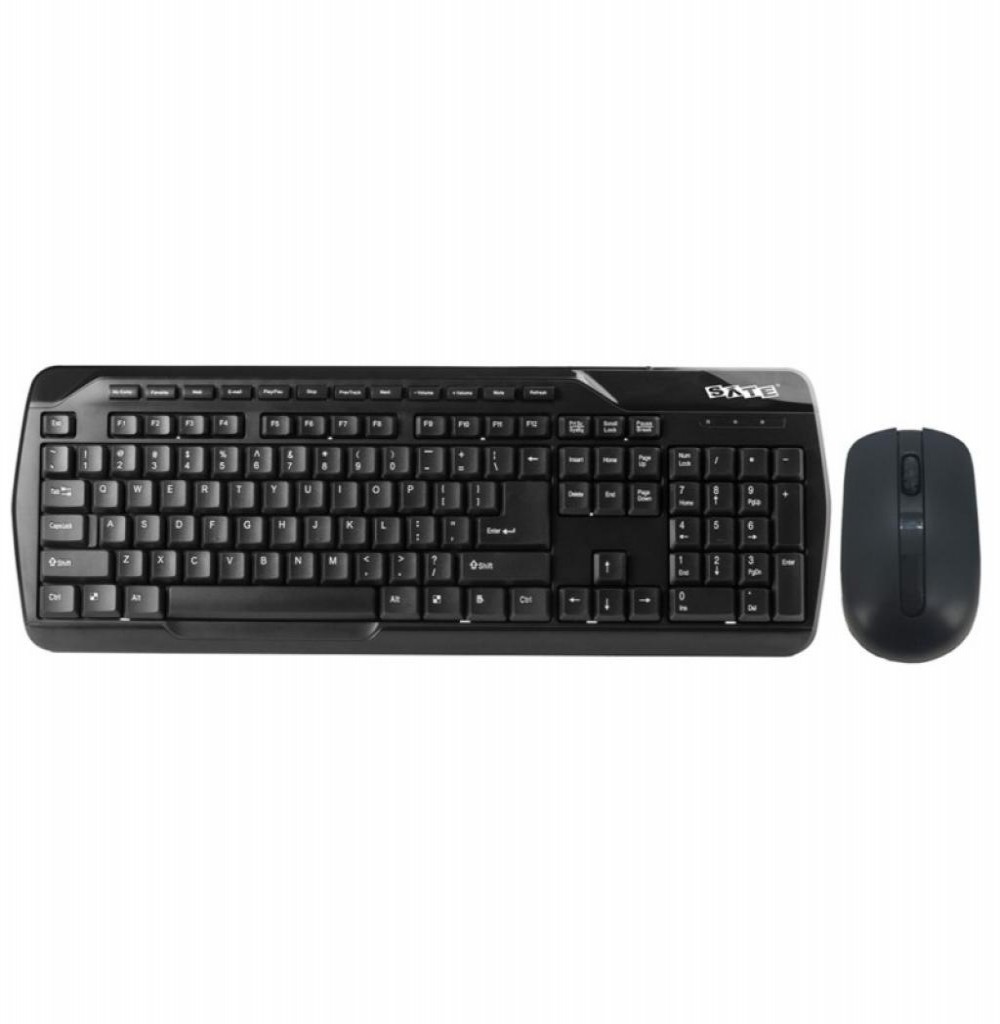 Teclado Sem Fio Satellite AK-719G com Mouse de 1.600 DPI -  Português Preto