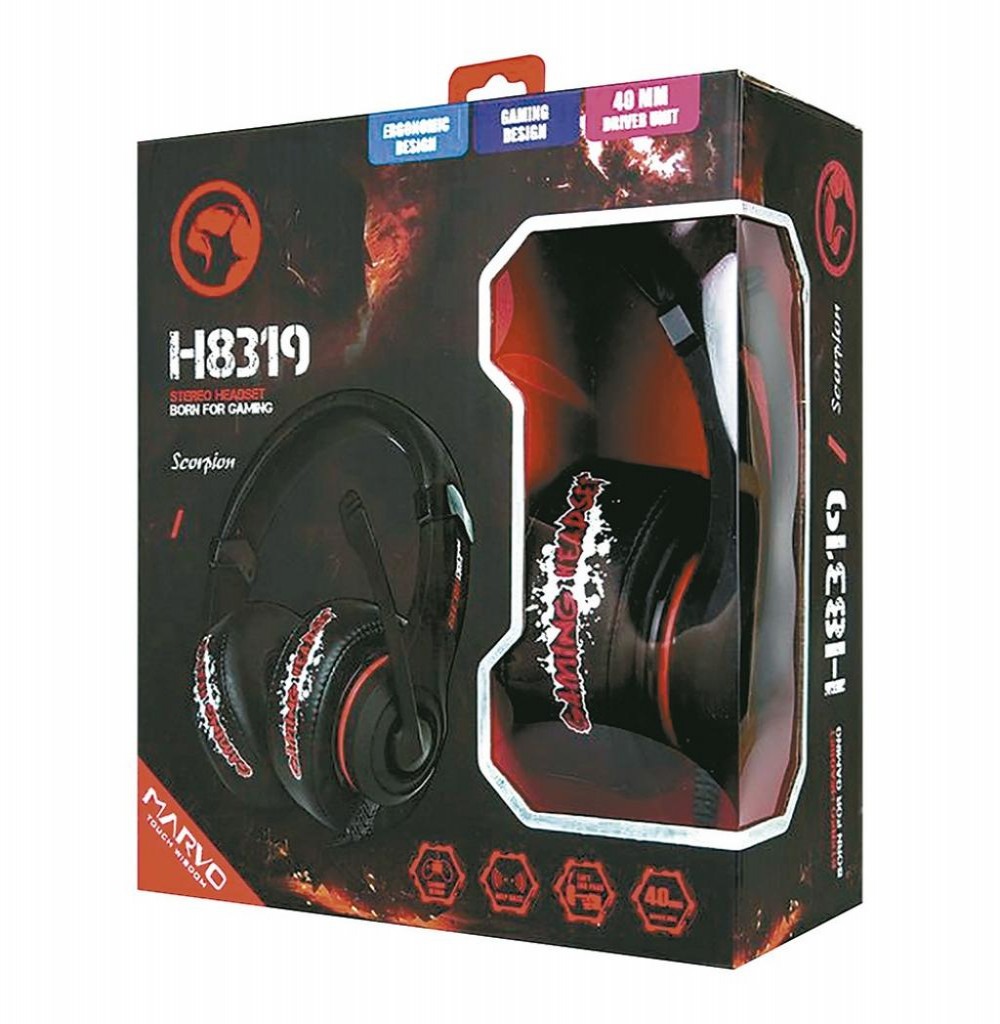 Headset para Jogos Marvo Scorpion H8319 Preto/Vermelho