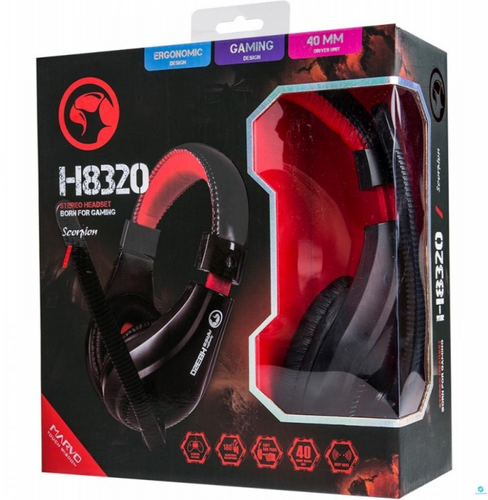 Headset para Jogos Marvo Scorpion H8320 Preto/Vermelho