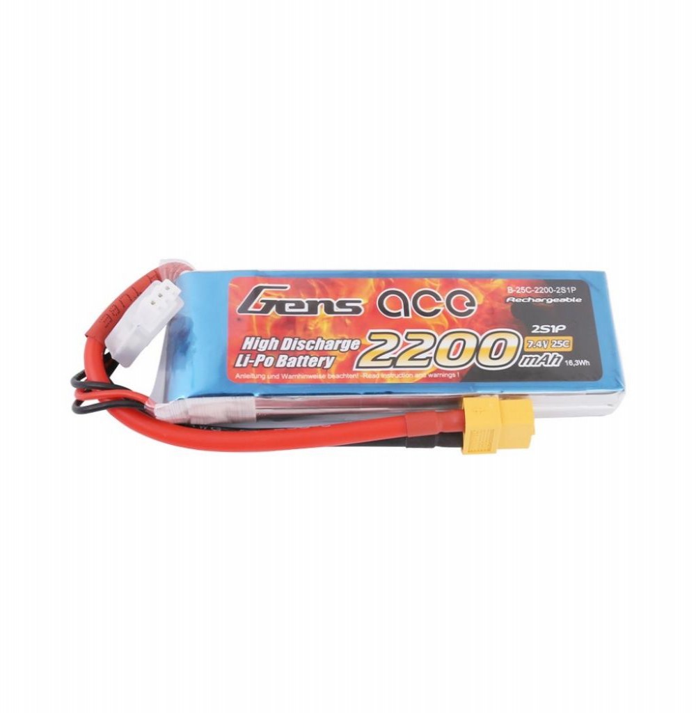 Bateria Gens Ace 7.4V 2200MA 25C Lipo XT60