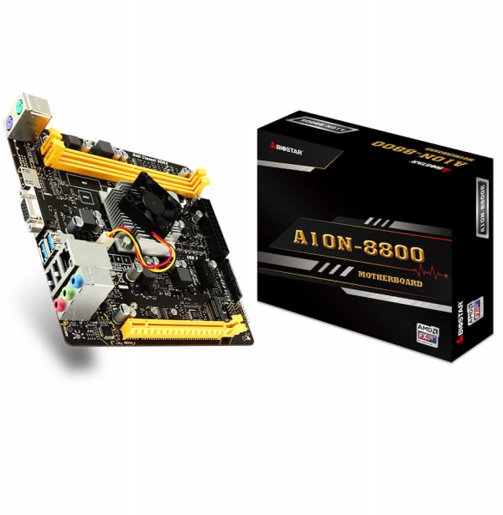 Placa-Mãe + CPU Biostar A10N-8800E-ITX AMD Quad Core 2.1