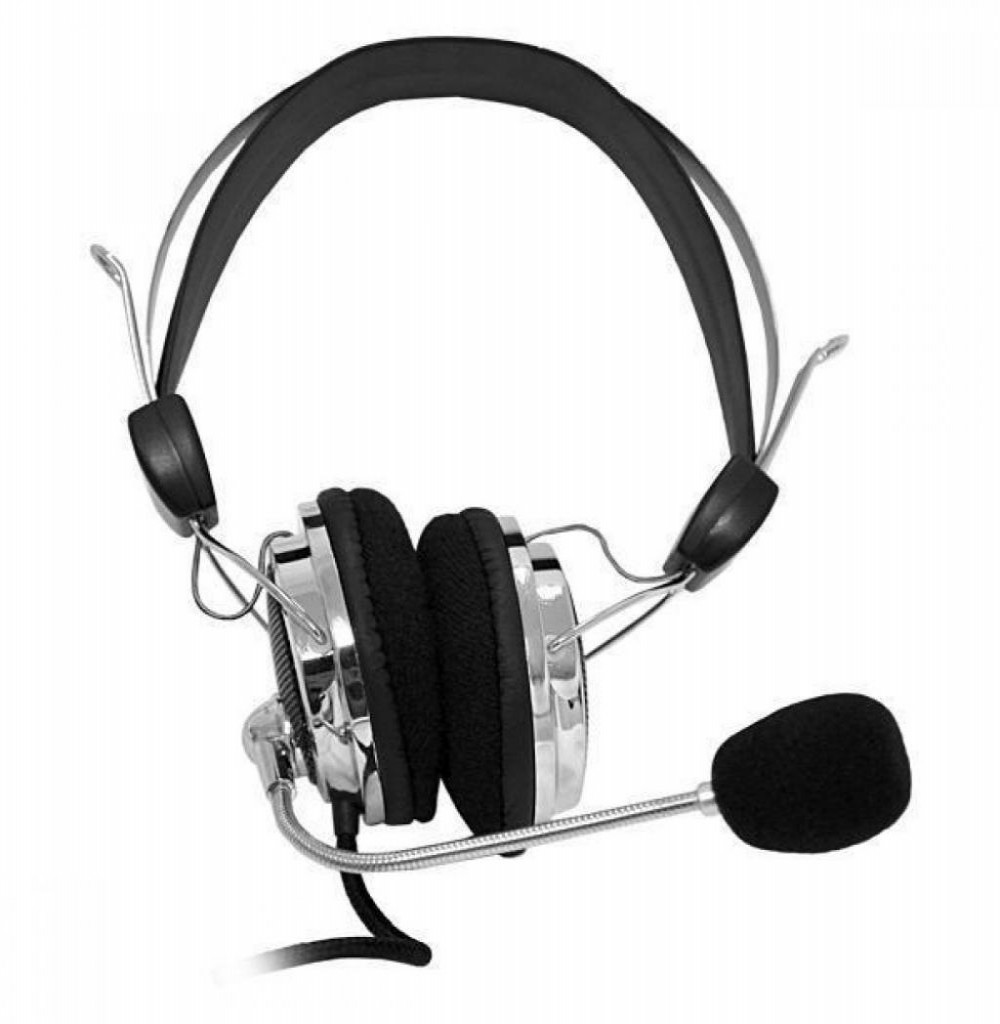 Headset Satellite AE-341 com Microfone Dobrável - Preto/Prata