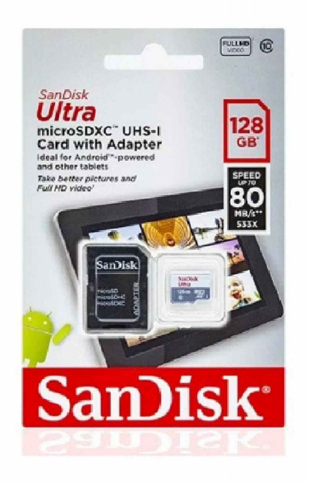Cartão de Memória 128GB SanDisk Ultra Classe 10 80MBS Sd Card Com Adaptador