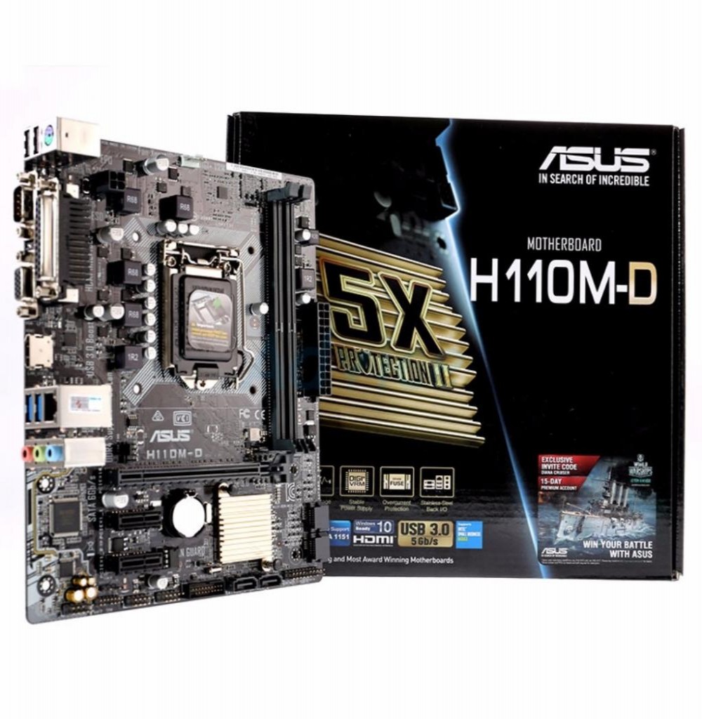 Placa Mãe Asus H110M-D Socket LGA 1151 - até 2 DDR4