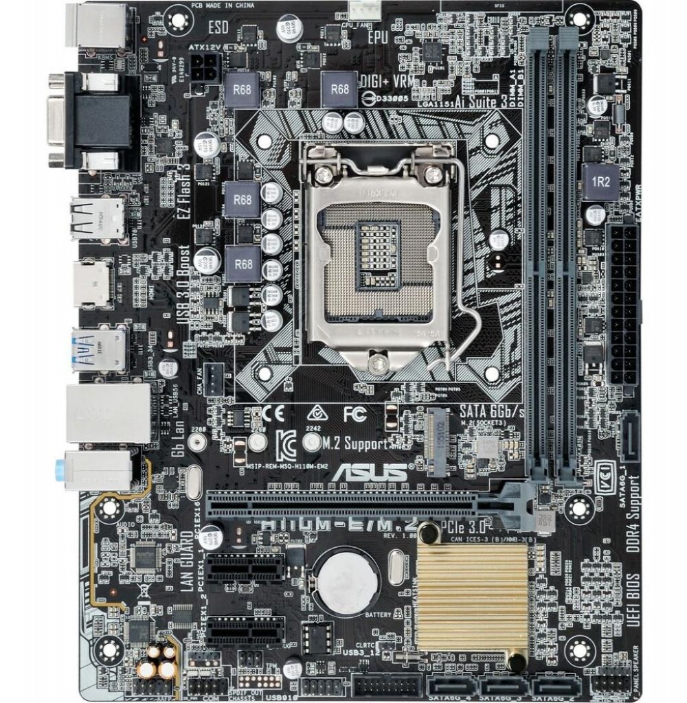 Placa mãe Asus H110M-E M.2 Socket LGA 1151 - até 2 DDR4