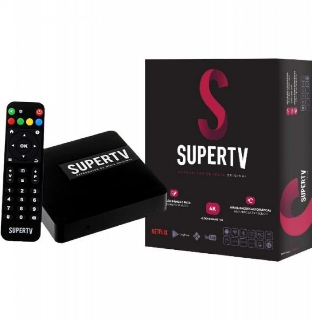 Receptor Digital IPTV SuperTV Preto X Edition 4K 2GB RAM