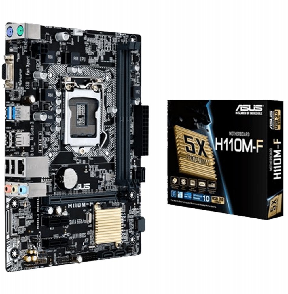 Placa Mãe Asus H110M-F com Socket LGA 1151 - até 2 DDR4