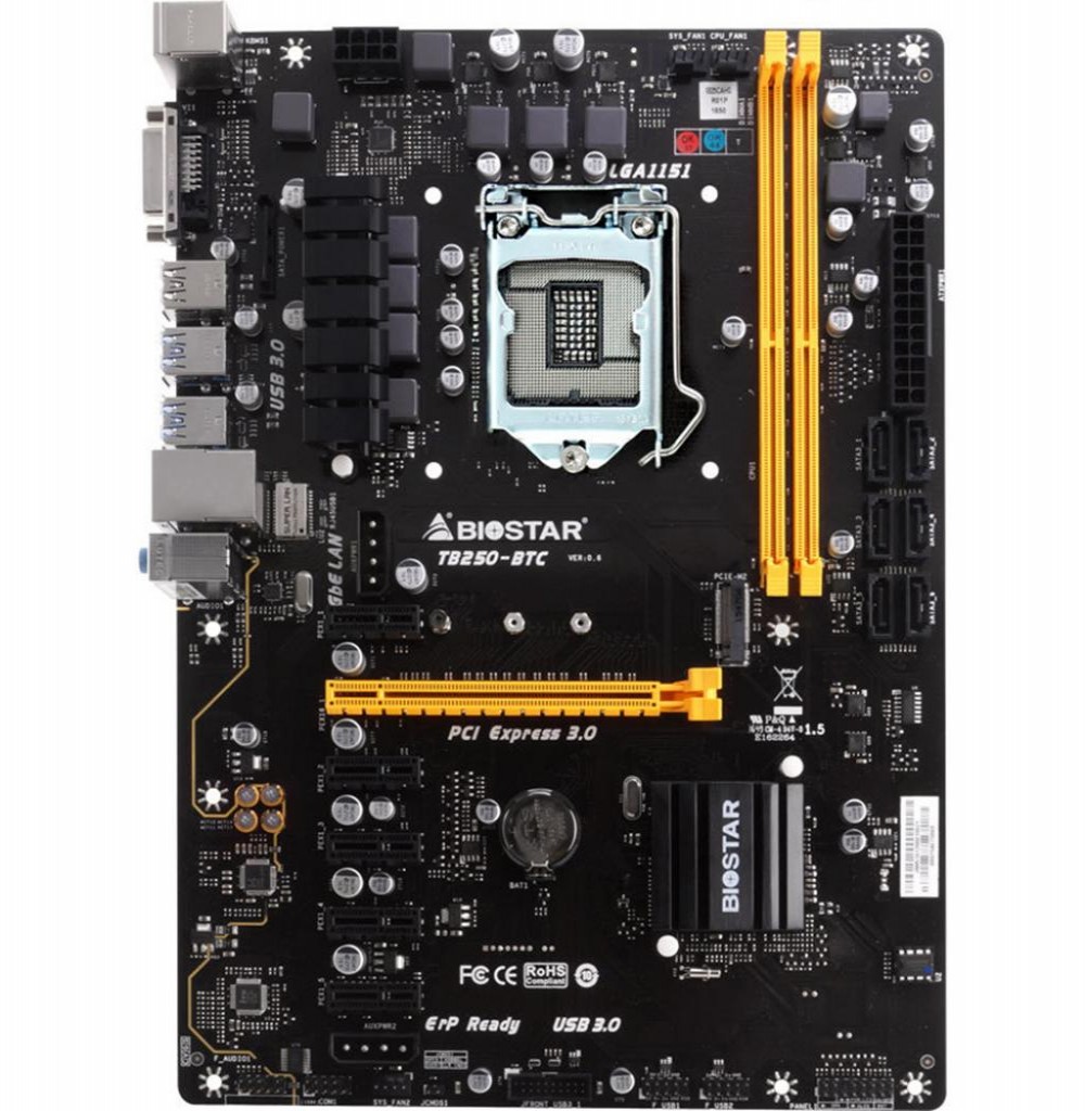 Placa Mãe Biostar TB250-BTC LGA1151/2xDDR4/PCI-E/DVI-D/USB/SATA